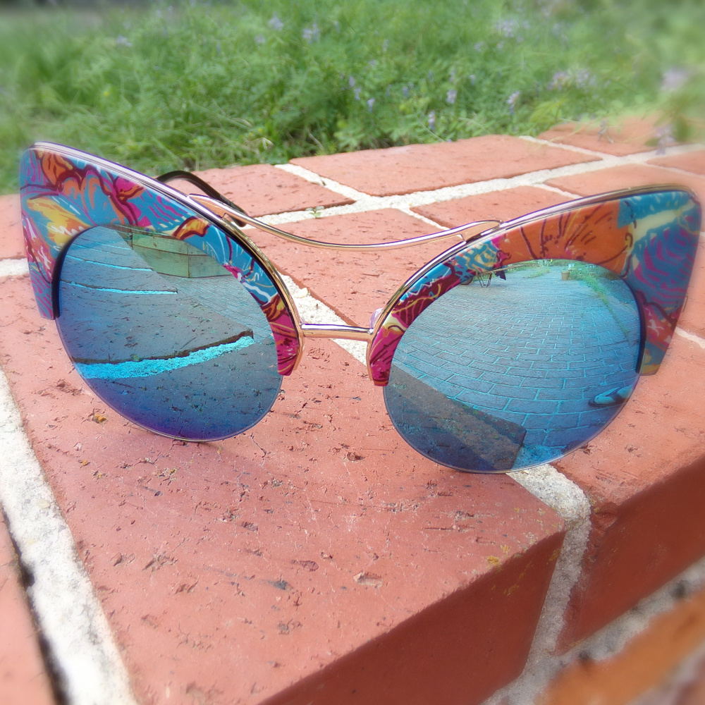 Retro Frida Kahlo Inspired Sunglasses Cat Eye